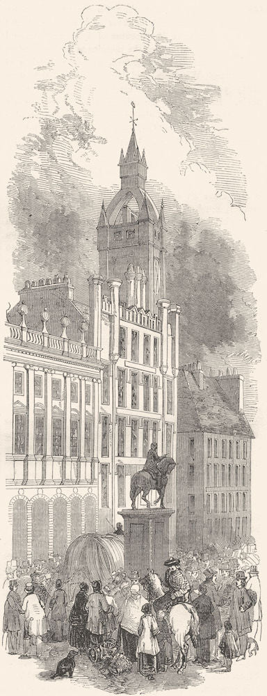 GLASGOW. The Cross 1850 old antique vintage print picture